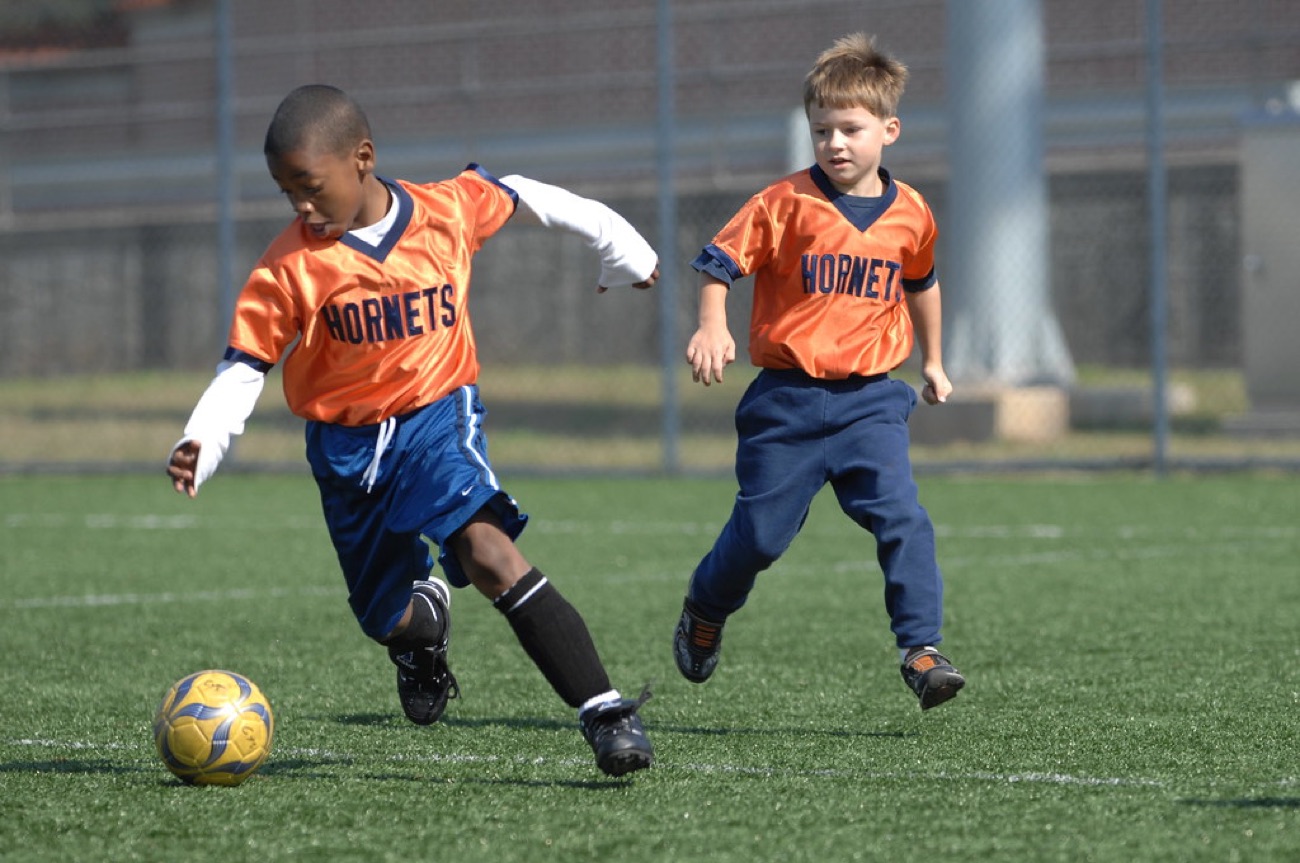 Young players in a match